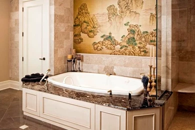 Classic Asian Wall Murals In Bathroom   Wallpapers Mural Ideas   13728