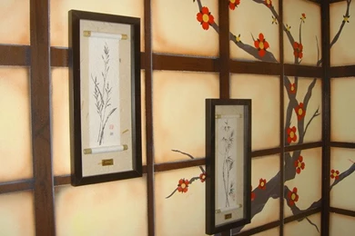 Asian Bedroom With Flowers Wall Designs   Wallpapers Mural Ideas ...