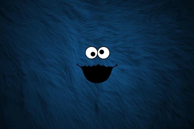 Cookie Monster Sesame Street Blue Smiling Wallpapers
