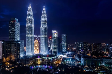 Petronas Towers Skyscrapers, Kuala Lumpur, Malaysia, Wallpapers