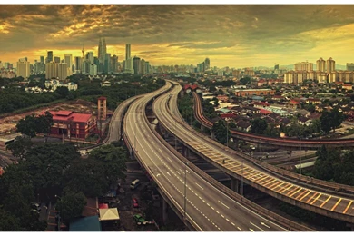 Cityscapes Urban Highways Skyscrapers Malaysia Asia Petronas ...
