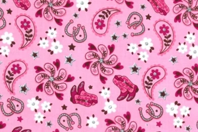 Michael Miller Pink Cowgirl Western Motifs Pink