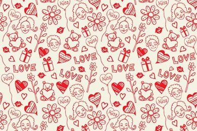 Lovely Small Peach Hearts Backgrounds Vector Material 2