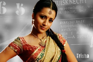 Trisha Wallpapers In Saree,Actress Trisha High Quality Wallpapers