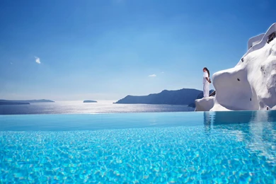 Blue Serenity Santorini Greece Wallpapers