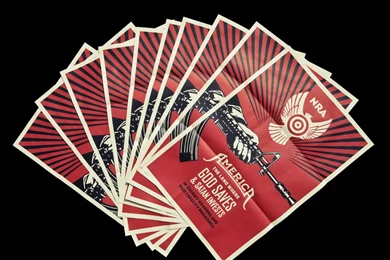 God Saves & Satan Invests (NRA) Paster Kit   Obey Giant