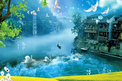 Custom Large Murals TV Backgrounds Wallpapers Wallpapers Children's ...