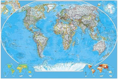 Self Adhesive Photo Wall Murals 125cm X 84cm Poster Art World Map ...