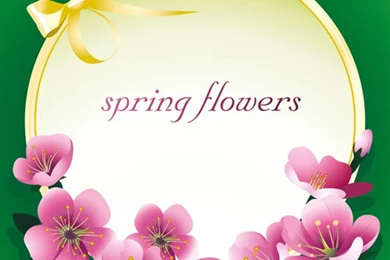 Dark Pink Flower Spring Backgrounds Set Vector 01   Vector ...