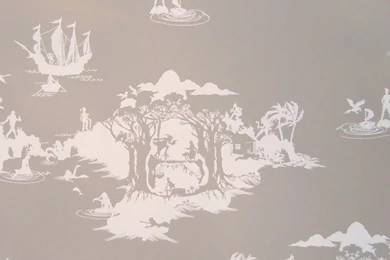 Peter Pan Wallpaper, White On Slate   Eclectic   Wallpapers   By ...