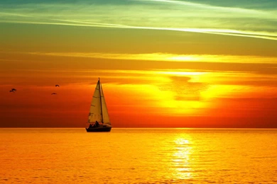 Boat Sunset Wallpapers