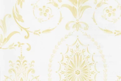 Yellow White Ln7568 Leaf Scroll Wallpapers By York