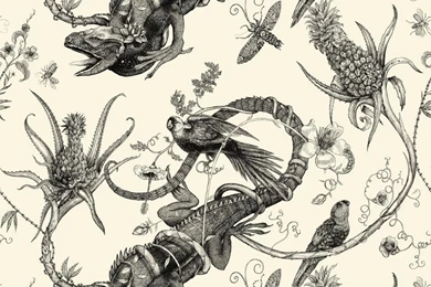 Timorous Beasties Wallcoverings Iguana Superwide Wallpapers