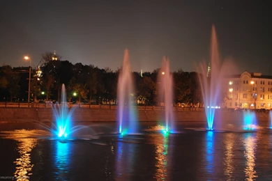Fountain Moscow River Night Lights Full HD Stunning Wallpapers Free ...