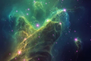 Space: Emerald Green Space Star Phone Wallpapers For High ...