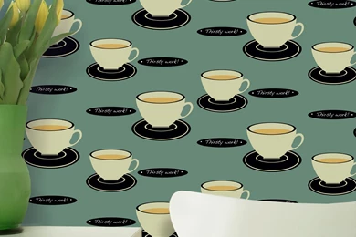 Tea Time (green) Wallpapers   ATADesignsATADesigns