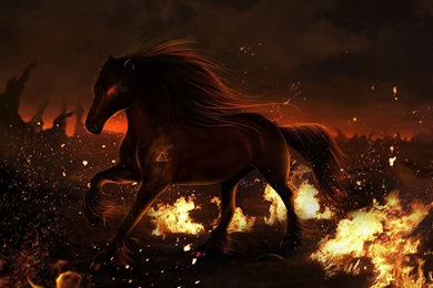 3D Horse On Fire Backgrounds Desktop