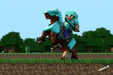 Minecraft Wallpapers Steve Horse Related Keywords & Suggestions ...