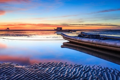 Sunset Boat The Sea Desktop Wallpapers 29075 : Wallpapers13.com