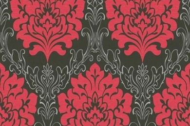 Marrakesh Red & Black Damask Wallpapers