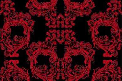 Noah's Baroque Skulls Red On Black Spooky! Pattern Design ...