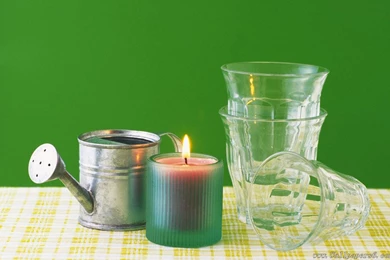 Glass Candle And Water Flowers Tools － Still Lifes Wallpapers ...