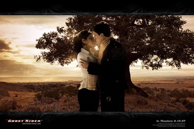 Ghost Rider Movie Kiss Wallpapers   Eva Mendes Wallpapers