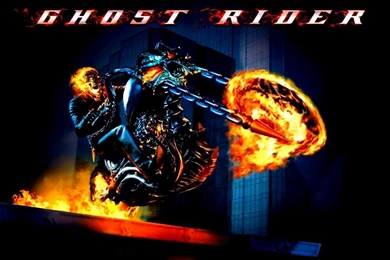 Ghost Rider On Flaming Motorcycle Movie Poster Desktop Wallpapers ...