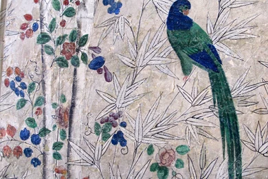 18th Century Chinese Wallpapers Screen With Bamboo And Birds For ...