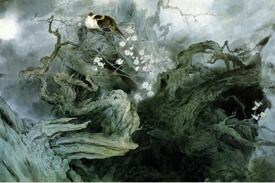 1920x1080 Birds, Zou Chuanan, Figure, Night, Chinese Painting, Art ...