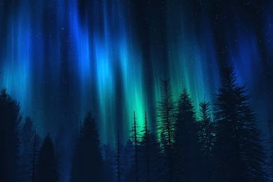 Blue Northern Lights Hd Wallpaper Backgrounds