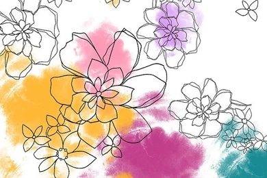 Colorful Ink, Flower Art Illustration 17   Wallcoo.net