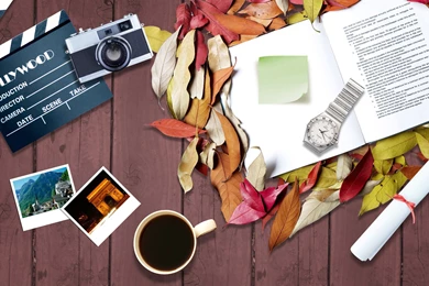 Open Book On A Wooden Table HD Decorative Wallpapers Free HD ...