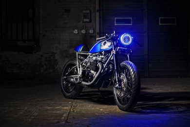 Honda Retro Blue Motorcycle Wallpapers