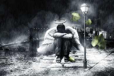 Best HD Wallpapers Picture Desktop Black And White Angel Crying ...