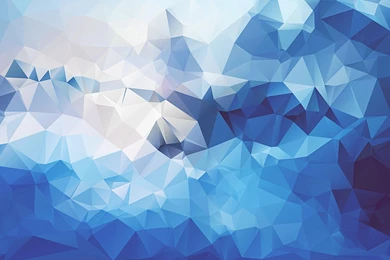 Low Poly Abstract Geometry Digital Art Blue Artwork   (