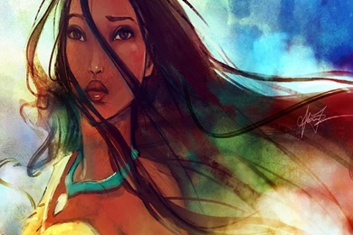 POCAHONTAS WATERCOLORS WALLPAPER   (