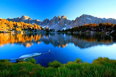 Autumn Grass MOUNTAIN LAKE – Nature Lakes HD Desktop Wallpapers