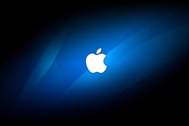 Apple Company Logo In Blue Backgrounds Image
