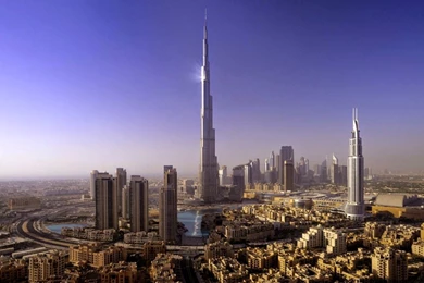 Burj Khalifa Night Skyline Photography Desktop Wallpapers ...