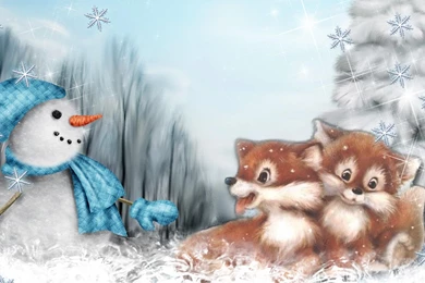 Foxy Winter Friends >> HD Wallpaper, Get It Now!