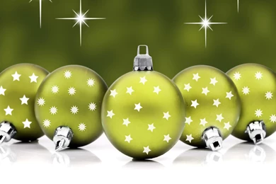 Wallpapers Download 5120x3200 Green Christmas Balls Full With Stars ...