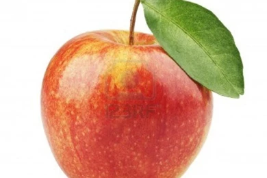 11877863 delicious red apple with a leaf on a white backgrounds ...
