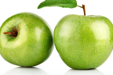 Download Wallpapers 3840x2160 Apple, Leaf, White Backgrounds 4K ...