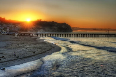 Download Wallpapers 3840x2400 Beach, Ocean, Bridge, Santa Monica ...