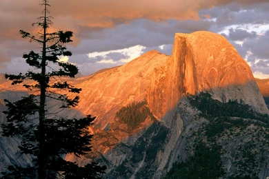 Half Dome At Sunset From Glacier Point Yosemite Free Desktop ...