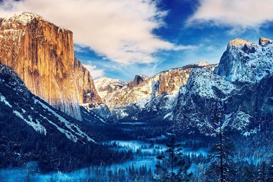 Yosemite Valley Snow Sunset 4K Ultra HD Desktop Wallpapers   Free ...