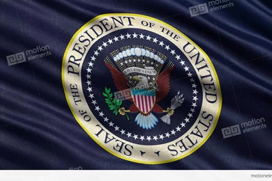 4k USA President Seal Flag Loop Stock Animation