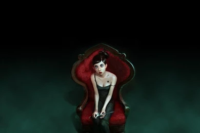 Pinup Spider Fantasy Artwork Of Girl Sitting In Red Chair HD ...