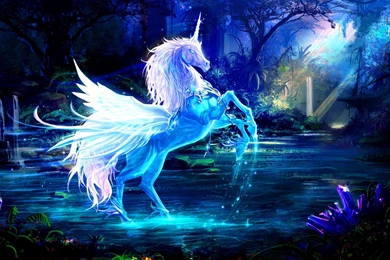 Wallpapers Magical Animals Unicorns Pegasus Night Fantasy Image ...